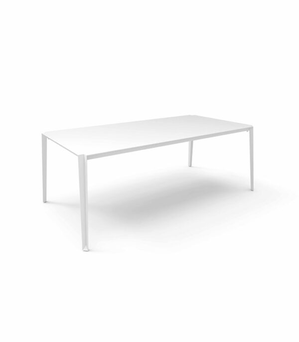 Inspiration Rectangular Dining Table in Charbon & White finish, seating 6–8, crafted from powder-coated aluminum for premium outdoor furniture in UAE villas and patios.