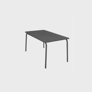 Vega Dining Table – minimalist outdoor furniture, aluminium dining table for 6 people with oven-cured epoxy finish, durable all-weather resistant design for UAE homes, gardens, and patios