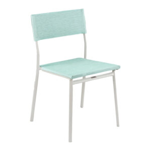ORON FAUTEUIL Batyline by LAFUMA MOBILIER – stackable French outdoor armchair with aluminum frame and Batyline DUO mesh in Obsidian finish, ideal for UAE terraces and indoor-outdoor spaces